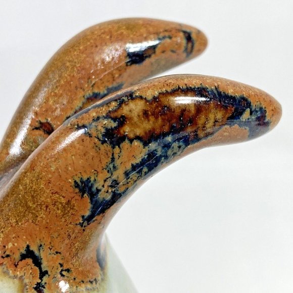 Tonal El Palomar Mexico Pottery Horned Billy Goat Figurine Floral Blue Butterfly - Picture 7 of 14